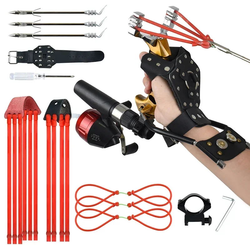 Outdoor Hunting Launcher - 손목 받침대가 있는 강력한 낚시 새총,