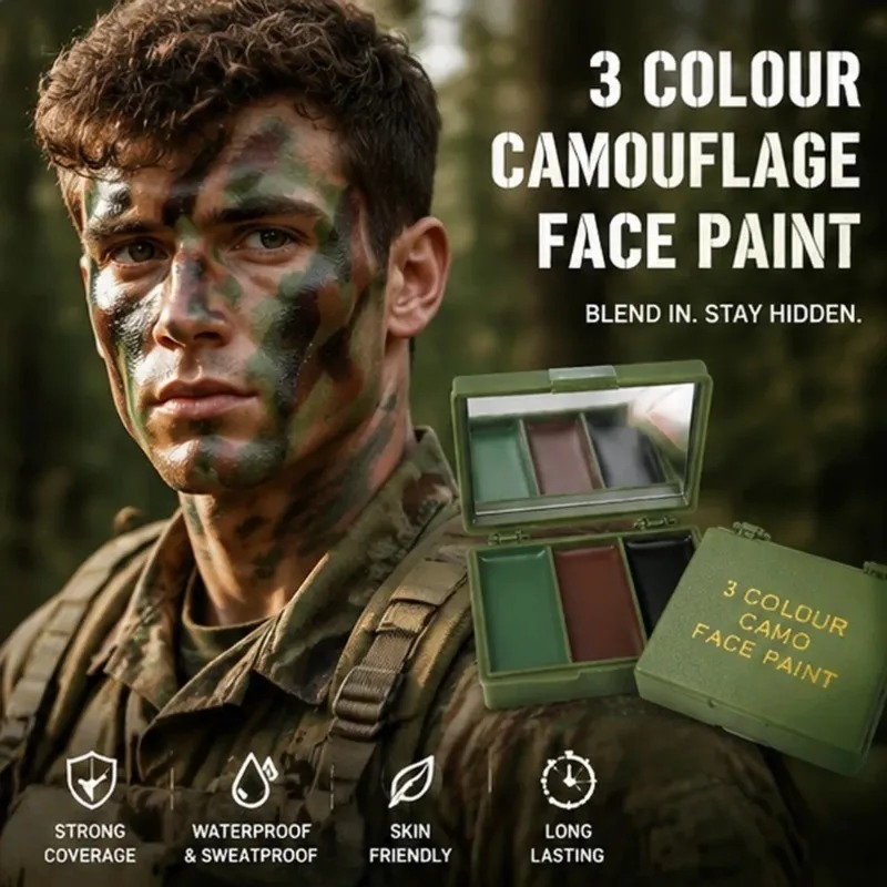 3색 위장 페이스 페인팅 전술 야외 Cs 필드 장비 위 - Camo Face Paint 리뷰 및 가격