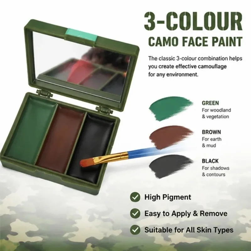 3색 위장 페이스 페인팅 전술 야외 Cs 필드 장비 위 - Camo Face Paint 리뷰 및 가격